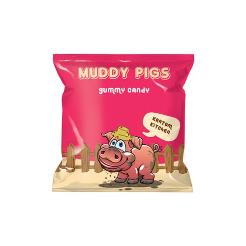 packaging design for muddy pigs gummy candy