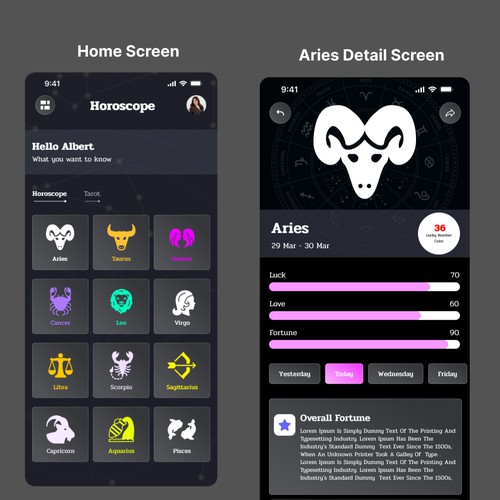 Mobile app design concept