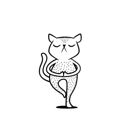Yoga cat illustration