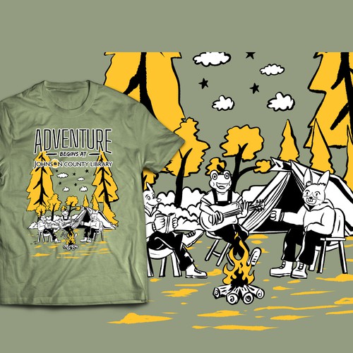 Camping T shirt Illustration