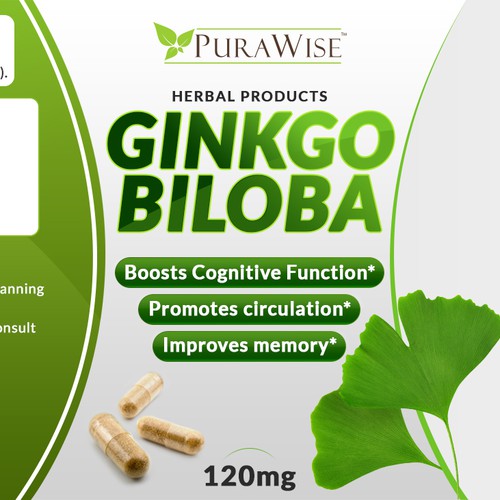 Ginkgo Biloba, product label design