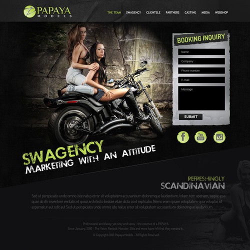 Papaya models - Website design