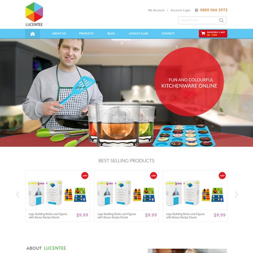 Web Page Design for kitchenware