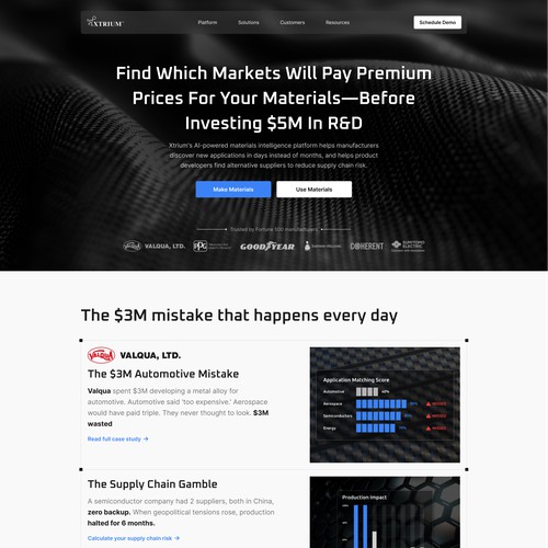 Enterprise B2B Website Redesign for Industrial AI Platform Materials Science/Manufacturing Audience