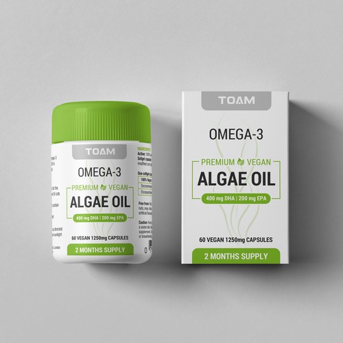 Algae Oil Label and Box