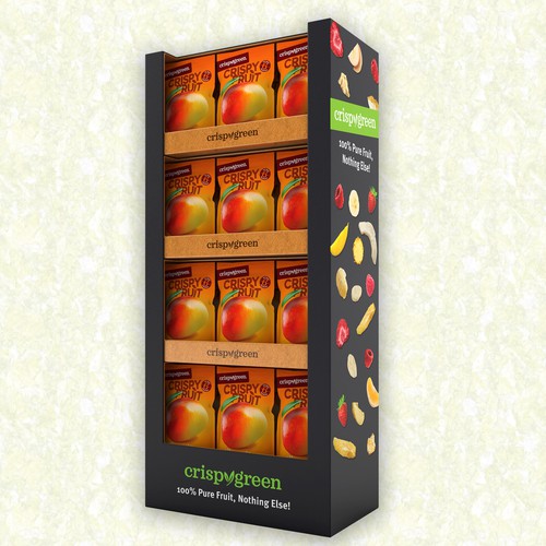 Case stacker display for Crispy Fruit