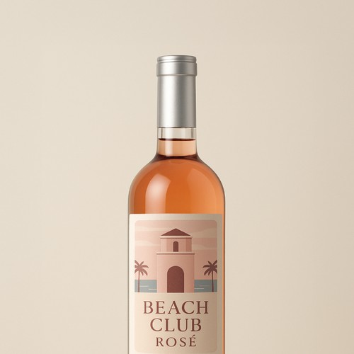Premium rosé wine label design for lifestyle brand