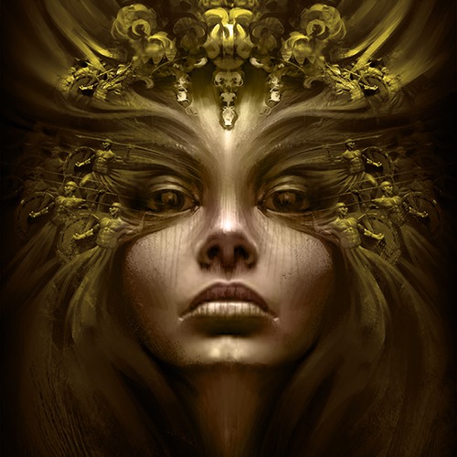 Majestic face of an empress for a fantasy book cover
