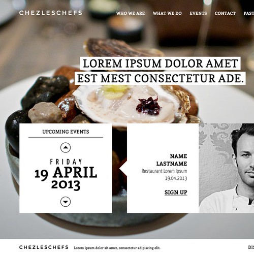 Create the website design for ChezLesChefs.com