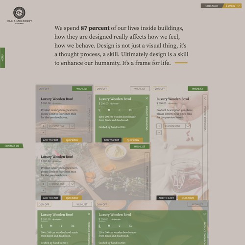 Oak & Mulberry Landing Page Design