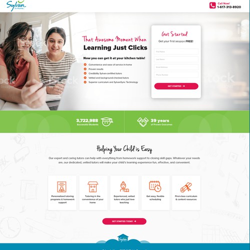 Landing Page for Home Tutoring