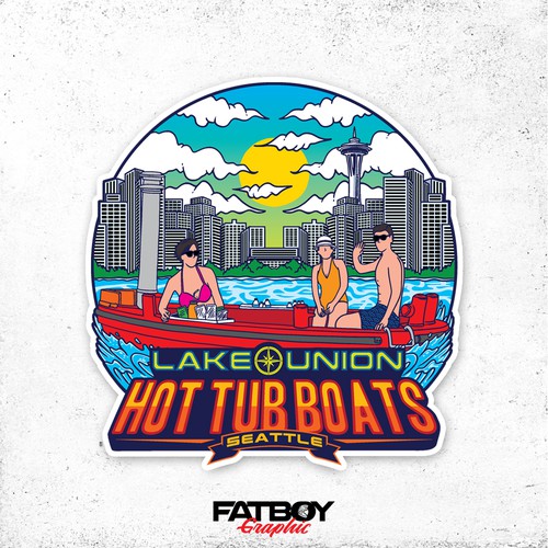 Sticker design for LakeUnionHotTubBoats.com 