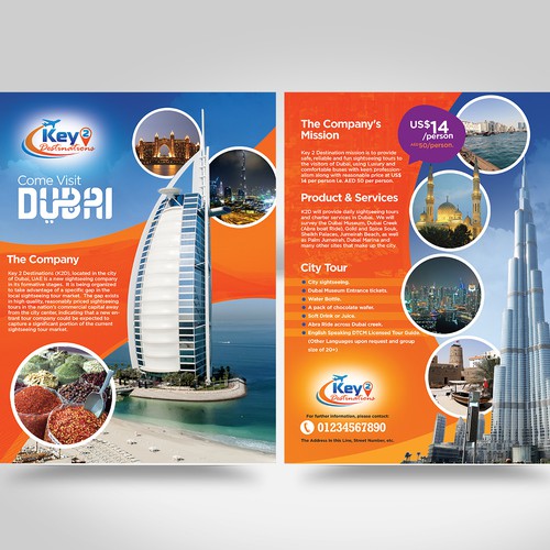 Dubai city tour promotion brochure