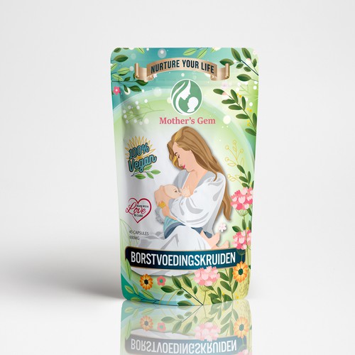 stand up packaging for a dietary supplement 