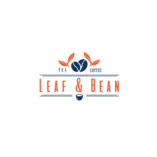 leaf & bean logo concept