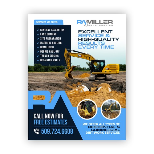 Excavation business flyer