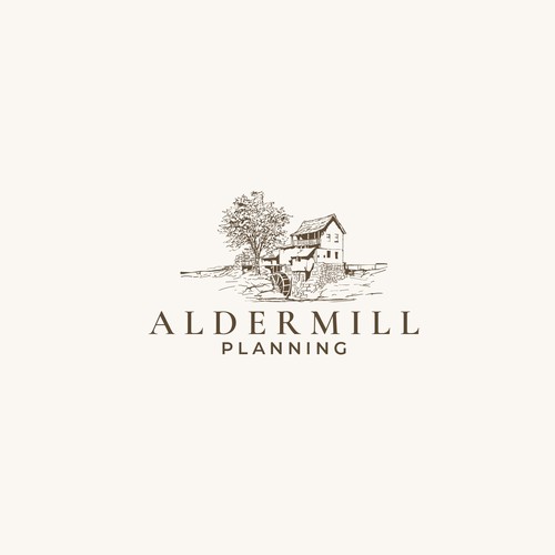 Aldermill Botanical illustration style logo
