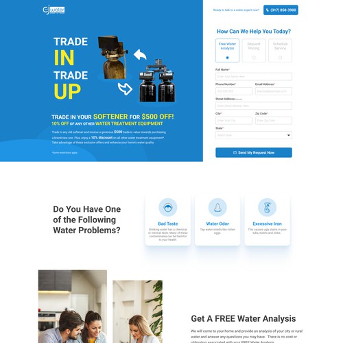 Water Softener System Landing Page