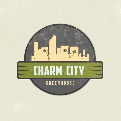 Create a vintage design for Charm City Greenhouse