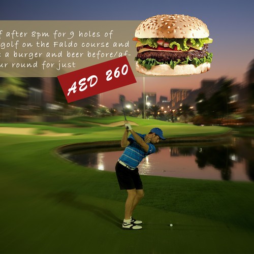 Create a burger and night golf design