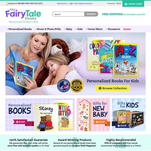 Homepage Hero Banner Design for MyFairyTaleBooks