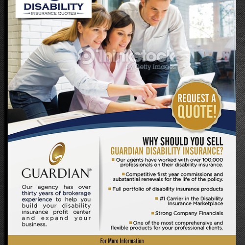 Design an advertisement for Guardian, the nations largest seller of individual disability insurance