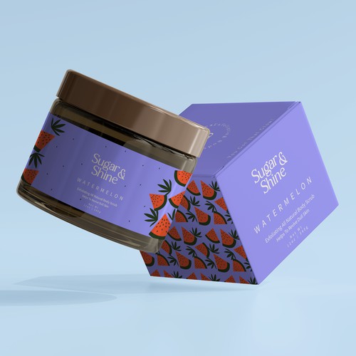 Packaging and brand identity design for a body scrub brand.