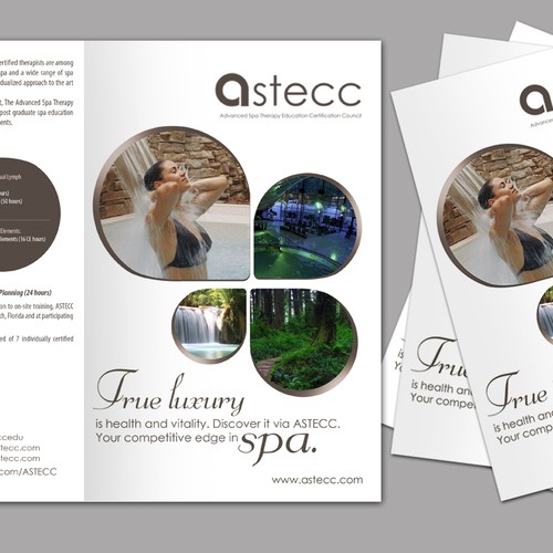 Create the next brochure design for Advanced Spa Therapy Education Certification Council (ASTECC)