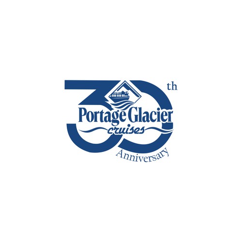 30th Anniversary Portage Glacier Cruise Logo Design