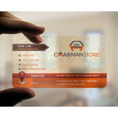 Create Best Online B 2 B Furniture Chairman Store  Business Card