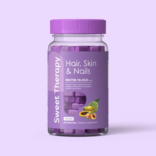 Creative & Stylish Label Design for Hair & Nails Gummies – Sweet Therapy