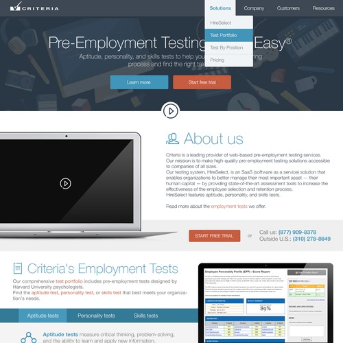 Criteria Corp Home Page Design