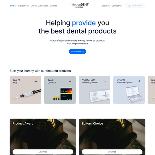 Dental Products Web Page