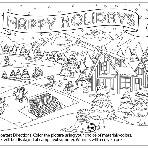 Soccer Camp Holiday Card - Coloring Contest