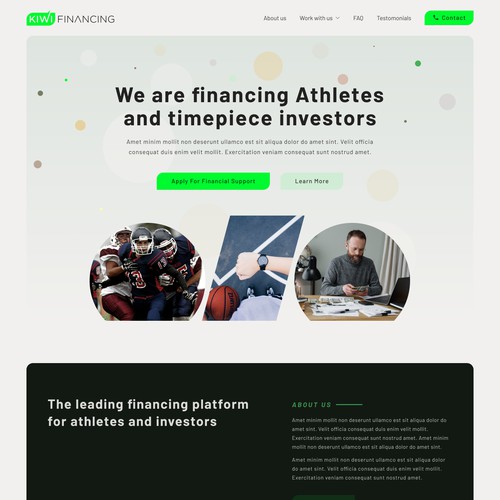 Finance website UI