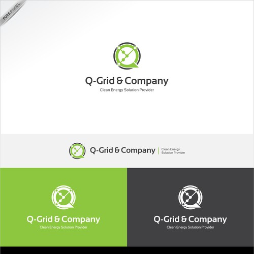 Create a pencil sketch power grid illustration for green energy solution