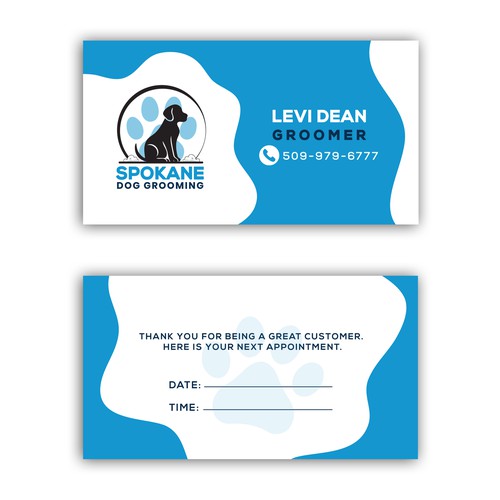 Business card For Spokane Dog Groooming