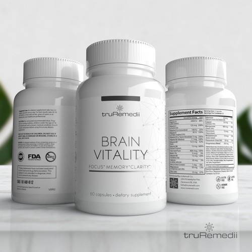 Minimalist Supplement Label For a Premium Brand