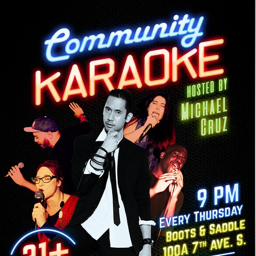 Poster design for Community Karaoke