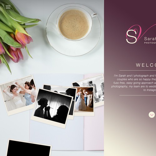 Homepage design concept for Sarah Vivienne
