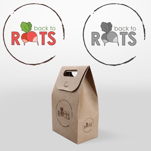 earthy logo for 'back to roots' 