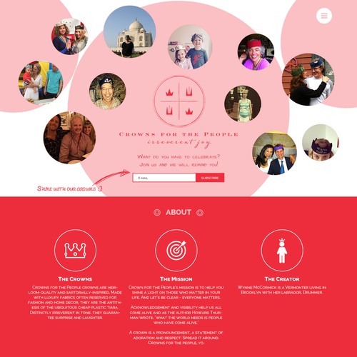 Landing page design for Crowns for the People