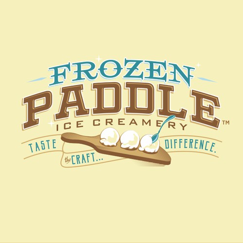 Frozen Paddle - Craft Ice Cream Needs a Logo