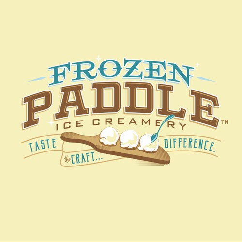 Frozen Paddle - Craft Ice Cream Needs a Logo