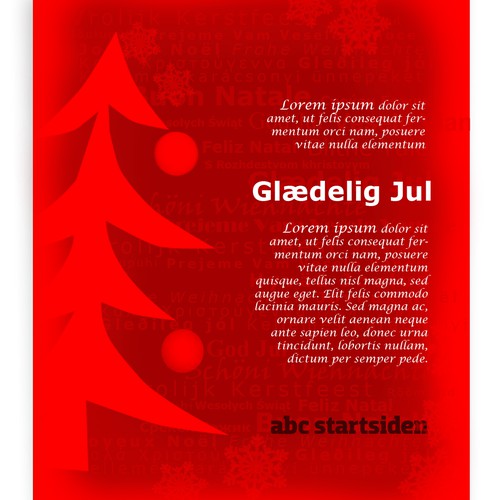 Create a Chrismas greeting from ABC Startsiden that will be remembered