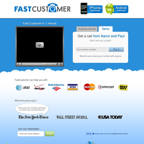 FastCustomer site design