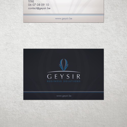 Créer logo et carte pour GeysirBusinessSolutions (consulting & entrepreneurship)