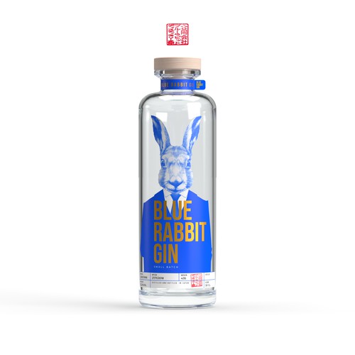 Blue Rabbit Gin label
