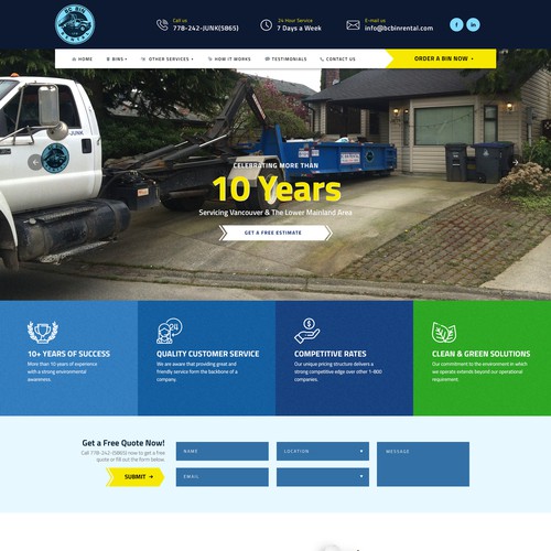 Bin Rental website needs a makeover