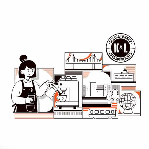 Modern design for coffee paper cup